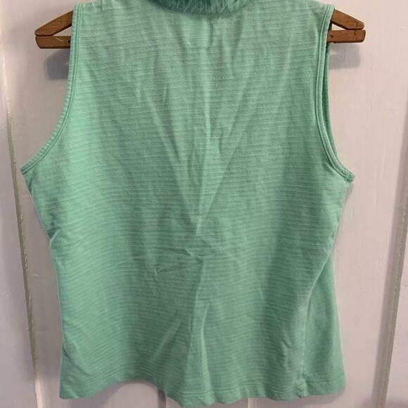 Columbia womens sea green large v-neck sleeveless collared tank top in a Sz L - Picture 6 of 6